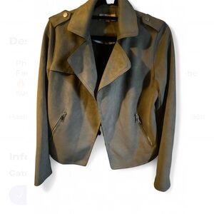 Philosophy Green Cropped Suede Jacket